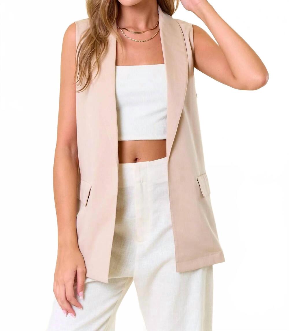 NEW DOE AND RAE chic vest blazer in beige